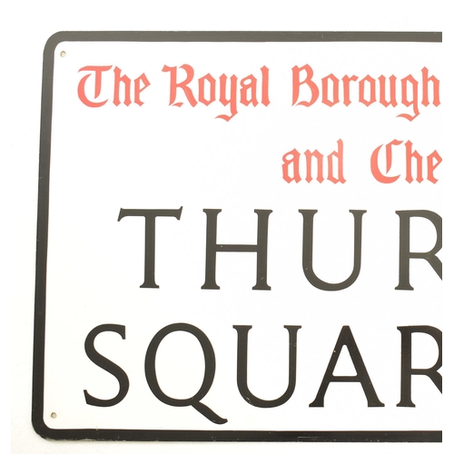 132 - Thurloe Square, London - a vintage 20th century enamel street sign. The sign reading The Royal Borou... 