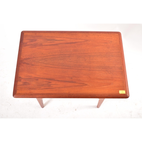 145 - Trioh Mobler - A 20th century 1960s Danish square topped teak wood coffee / side table. The table ra... 