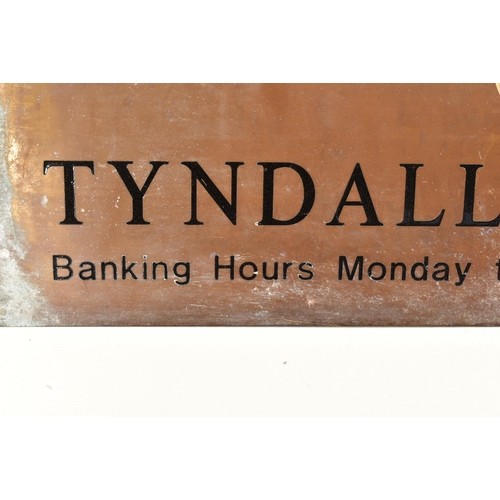 156 - Tyndall & Co. Limited - A pair of 20th century bronze toned metal street signs for Tyndall Bank. Eac... 