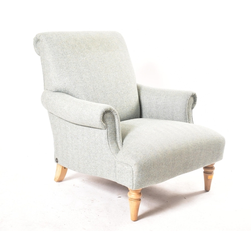 162 - Wood Bros - Brimstone Armchair - A contemporary high end British designer armchair and ottoman footr... 