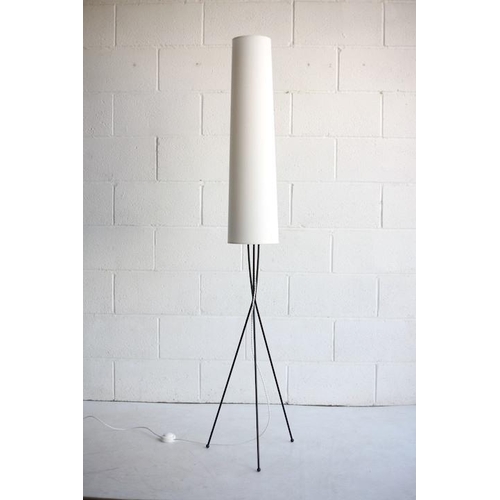 170 - A pair of retro mid century 1950s atomic space age floor standing lamp lights. Each lamp having besp... 