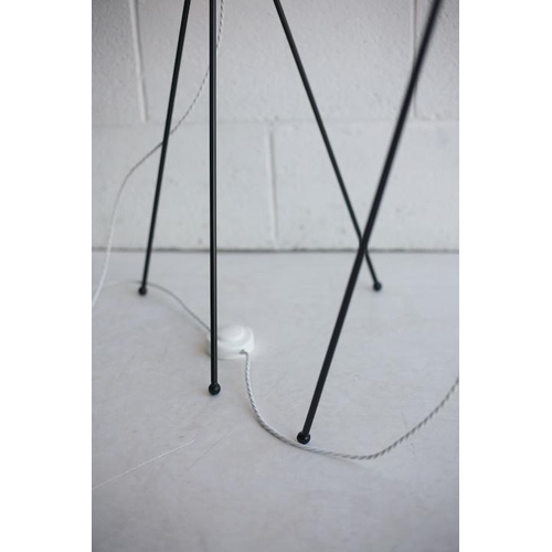 170 - A pair of retro mid century 1950s atomic space age floor standing lamp lights. Each lamp having besp... 