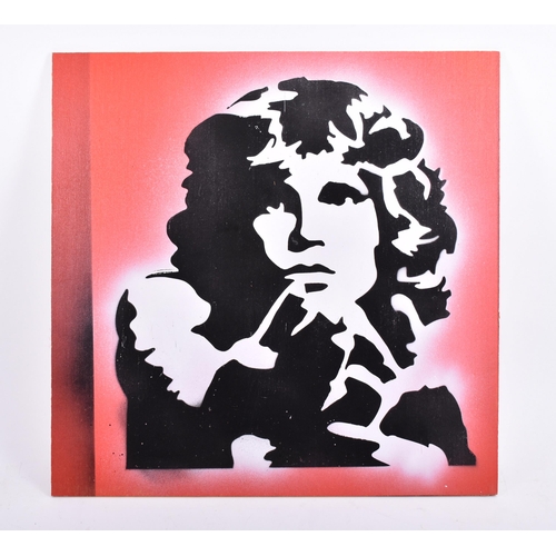 171 - David Hudson - a collection of four contemporary stencil spray painting / acrylic painting on board.... 