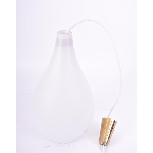 176 - Louis Poulsen for Holmegaard - A retro 20th century Danish hanging glass ceiling light. The white gl... 