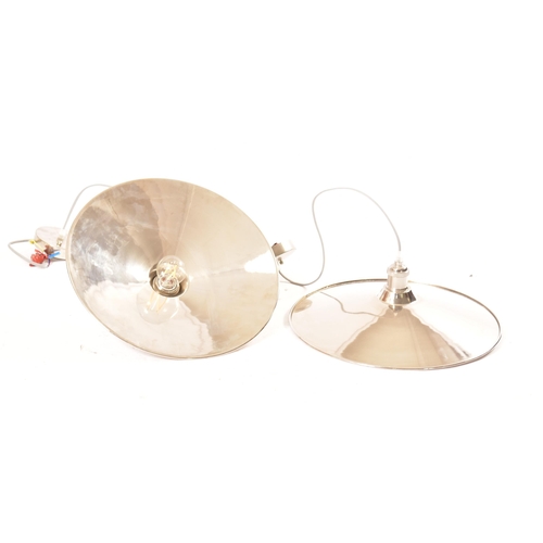 181 - Neptune - A matching pair of contemporary high end designer UFO ceiling light shades. Each of disc f... 