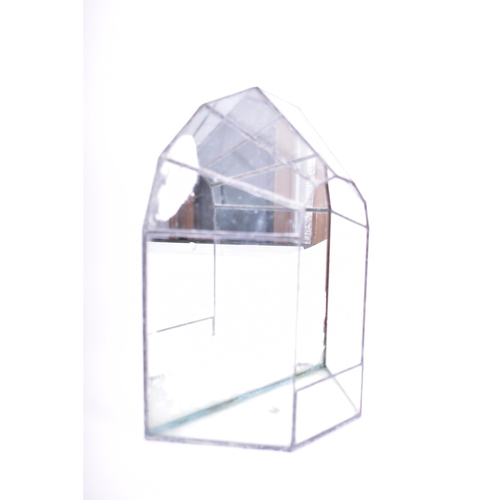 188 - Four vintage 20th century glass & mirrored glass atria / terrariums. Each atrium with mirrored back,... 