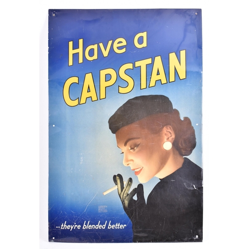 193 - Vintage Advertising - Capstan - a circa 1950s mid century vintage tin sign advertising Capstan Cigar... 