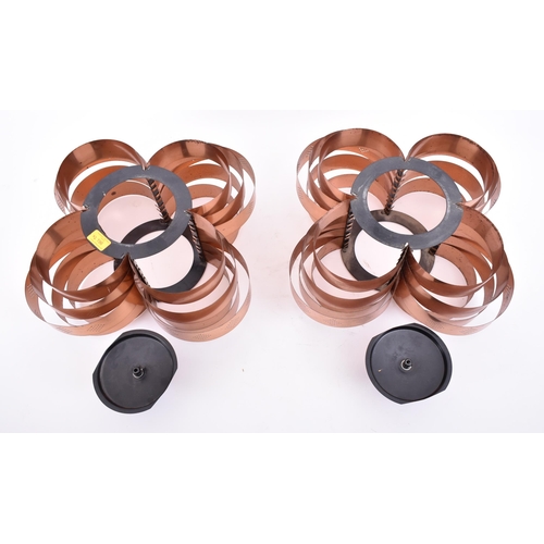 196 - Werner Schou x Coronell - A pair of retro 20th century circa 1970s copper ceiling lights. Each light... 