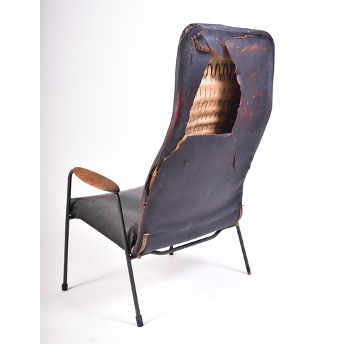 197 - Alf Svensson - A retro mid 20th century Swedish deigned armchair / easy lounge chair. Tall padded ba... 