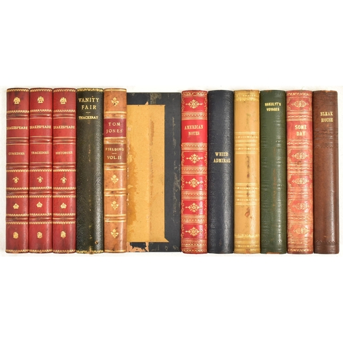 2 - A collection of twenty faux library book spines. The book spines removed from original 19th century ... 