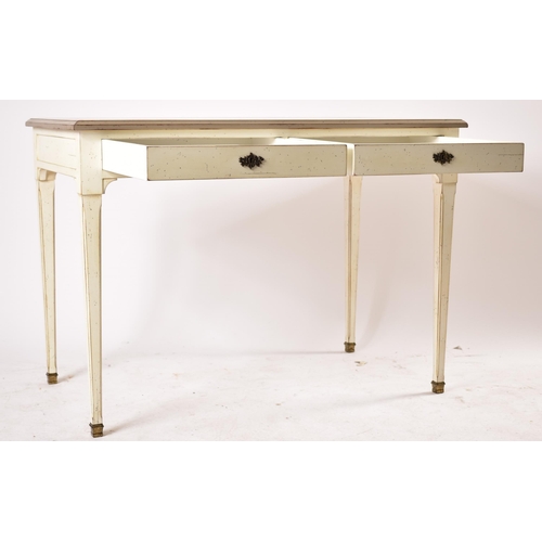 204 - Roche Bobois - Paris - A French high end design contemporary white painted two drawers writing desk.... 