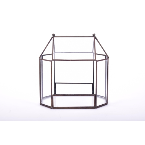 206 - A collection of five vintage 20th century glass & chrome decorative terrariums / atriums. Each terra... 