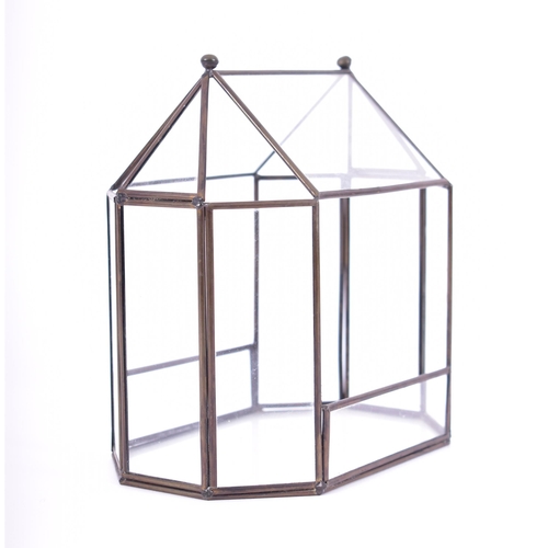 206 - A collection of five vintage 20th century glass & chrome decorative terrariums / atriums. Each terra... 