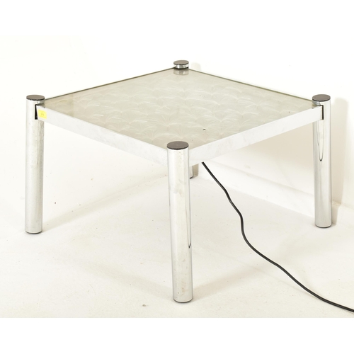 216 - A retro mid 20th century circa 1970s fiber - optic squared occasional low table. The table having a ... 