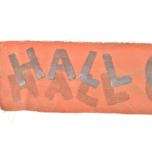 239 - Hall Of Mirrors - A 20th century fairground / funfair painted on old lorry canvas sign reading 'Hall... 