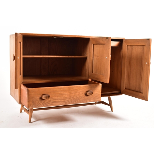 240 - Lucian Ercolani - Ercol - Model 366 - A retro 1960s beech and elm sideboard credenza. The sideboard ... 