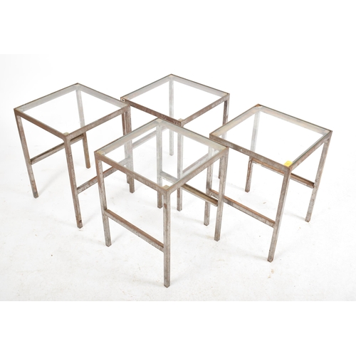 253 - A selection of contemporary iron framed coffee tables and side tables. Each table of industrial infl... 