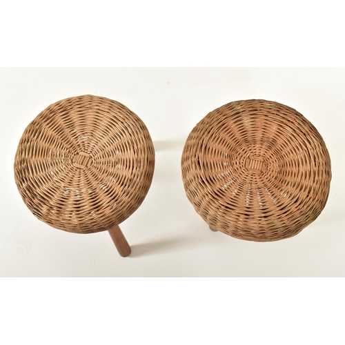 27 - Tony Paul (attributed to) - A pair of Italian retro mid 20th century circa 1960s rattan weave 'mushr... 