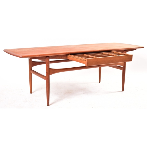 280 - Örebro Glasindustri - A retro mid 20th century Scandinavian 1960s teak liong John coffee table / low... 