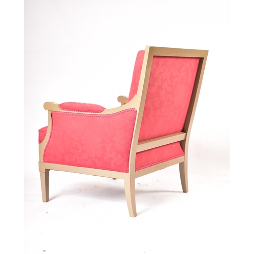 281 - Roche Bobois - Paris - A High End Design contemporary painted wood & upholstered bergere fauteuil ar... 