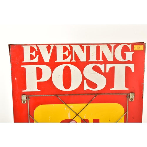 291 - Bristol Evening Post - A 20th century point of sale advertising newspaper sandwich board. Double sid... 