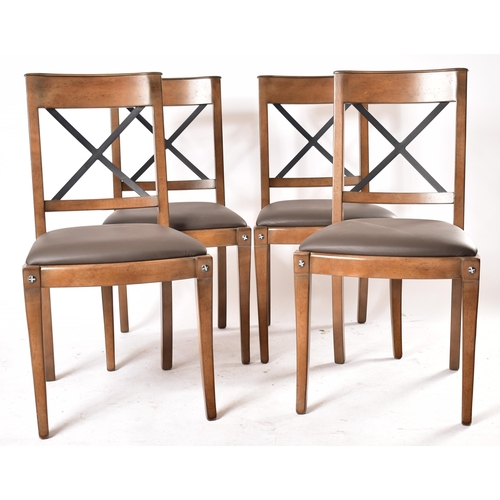 305 - Roche Bobois - Paris - A French high end design contemporary walnut & painted wood circular dining t... 