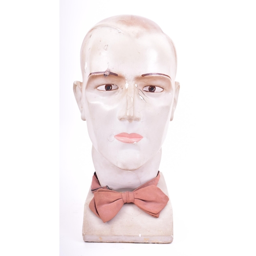 32 - A vintage 1920s-1930s haberdashery / millinery point of display shop plaster mannequin bust head of ... 