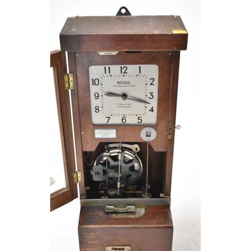 320 - National Time Recorder Co Ltd. - A vintage 20th century oak cased clocking in and out timepiece. The... 