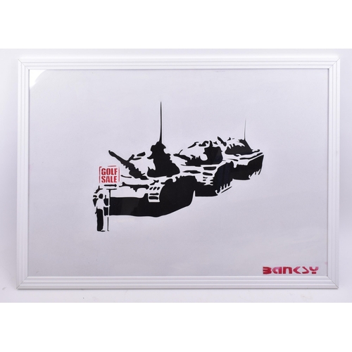 388 - David Hudson (British) after Banksy - a collection of three vintage graffiti style artworks stencil ... 