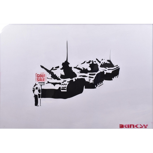 388 - David Hudson (British) after Banksy - a collection of three vintage graffiti style artworks stencil ... 