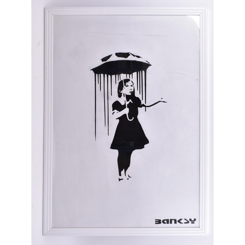 388 - David Hudson (British) after Banksy - a collection of three vintage graffiti style artworks stencil ... 