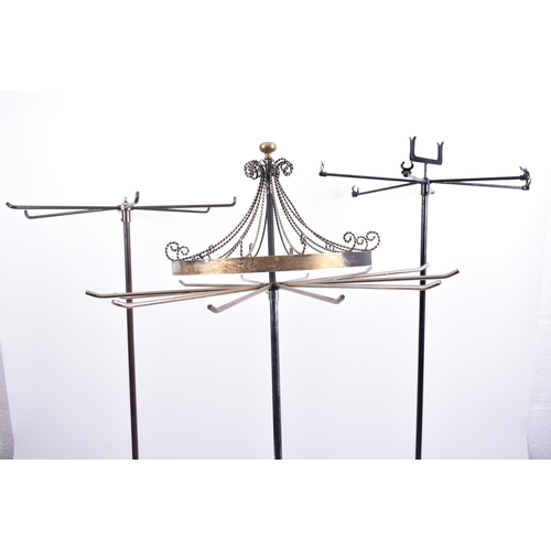 397 - A collection of three early 20th century circa 1930s onwards chrome haberdashery shop display stands... 