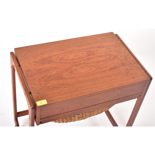 42 - BR Gelsted - A retro 20th century Danish designed sewing table / trolley. The table having a single ... 