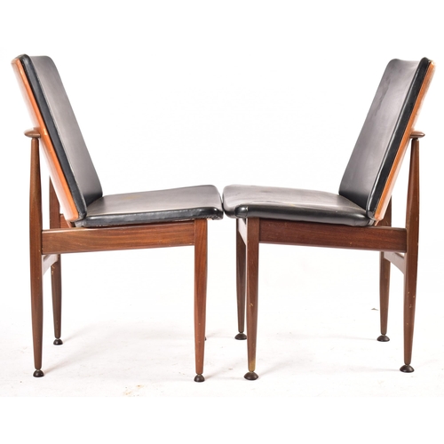 448 - Elliotts of Newbury - EON - A set of five retro mid 20th century circa 1960s teak & leather dining c... 