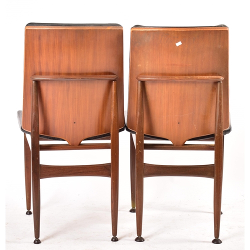 448 - Elliotts of Newbury - EON - A set of five retro mid 20th century circa 1960s teak & leather dining c... 