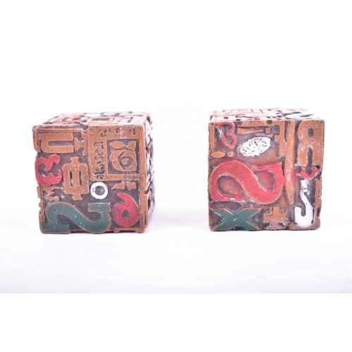 509 - Sheldon Rose - Alpha-Numeric bookends - A pair of vintage mid 20th century circa 1968 cast metal alp... 