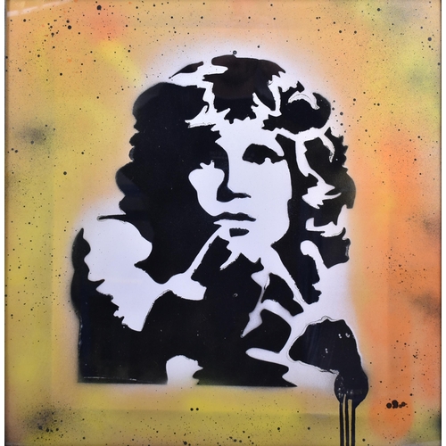 519 - David Hudson - A collection of 3 contemporary stencil spray painting/artwork/acrylic painting on boa... 