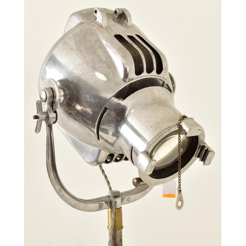 520 - Strand Patt 23 - a vintage 20th century chrome metal stage theatre light on stand. The stand mounted... 