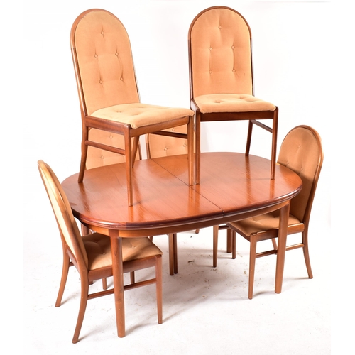 596 - Nathan Furniture - A retro 20th century British design teak dining table and matching six chairs. Th... 