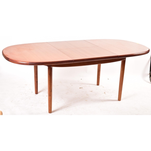 596 - Nathan Furniture - A retro 20th century British design teak dining table and matching six chairs. Th... 