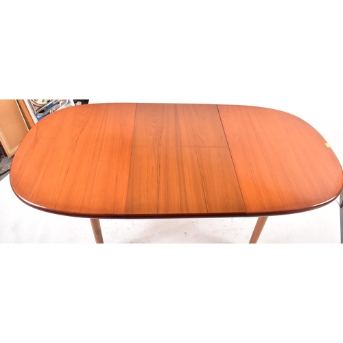 596 - Nathan Furniture - A retro 20th century British design teak dining table and matching six chairs. Th... 