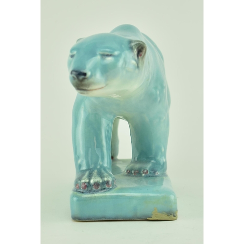 598 - Beswick - a mid 20th century ceramic porcelain figurine of a polar bear. The polar bear painted in b... 