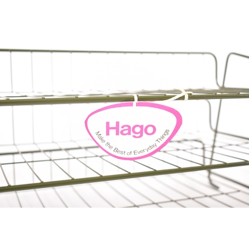 606 - Hago - A collection of retro 20th century industrial atomic space age sputnik three tier letter rack... 