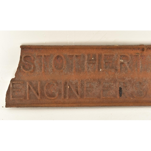 608 - An early 20th century cast iron sign for Stothert & Pitt Ltd. Engineers of Bath 1918. The iron sign ... 