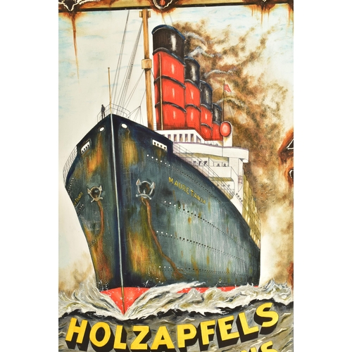 610 - Holzapfels Composition - a vintage oil on canvas painting reproducing a point-of-sale enamel sign. T... 