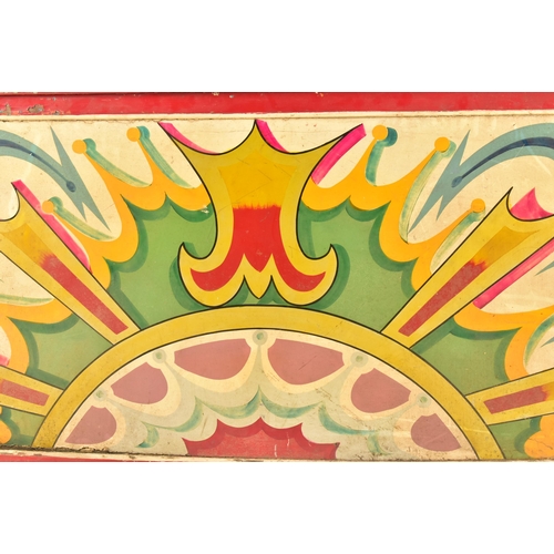 611 - Fred Fowle - A vintage 20th century fairground / funfair hand painted curved panel for the Waltzer. ... 