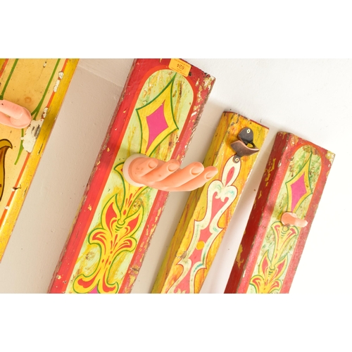 624 - Hoopla - A selection of vintage 20th Century fairground / funfair hand painted uprights / supports. ... 