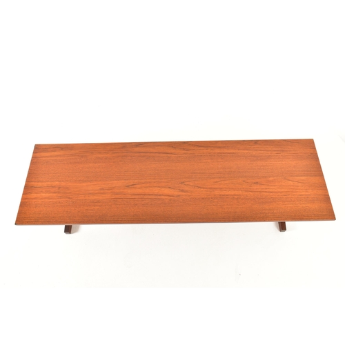 628 - Danish Modern Designs - A Danish inspired retro 20th century teak Long John coffee low occasional ta... 