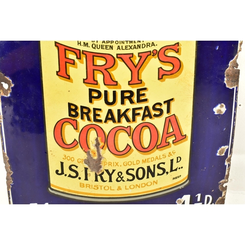 635 - Fry's Cocoa - An early 20th century point of sale shop front advertising porcelain enamel sign for F... 