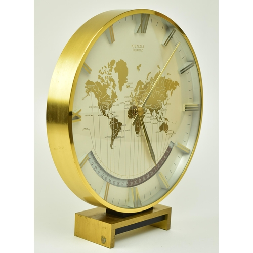 70 - Kienzle - a vintage German mantlepiece gilt metal desk clock featuring quartz movement. The clock ci... 